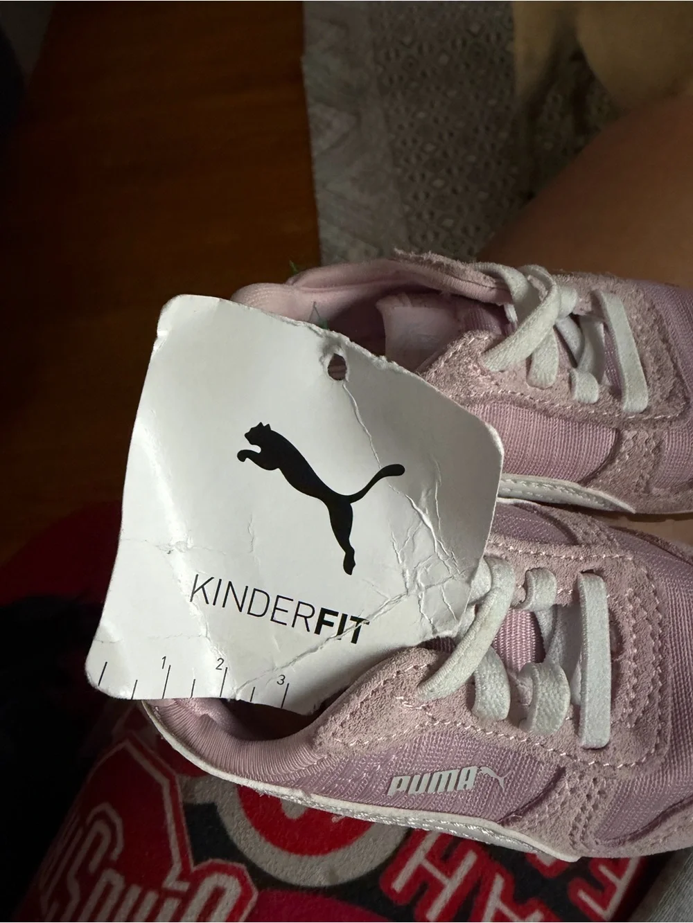 Puma Kids Pink and White Low-Top Sneakers